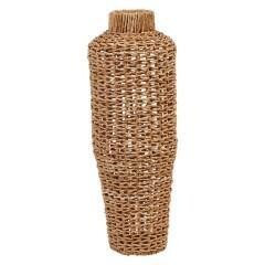 Water Hyacinth and Rattan Floor Vase