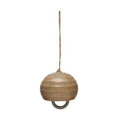 Large Debossed Stoneware Bell, Reactive Glaze