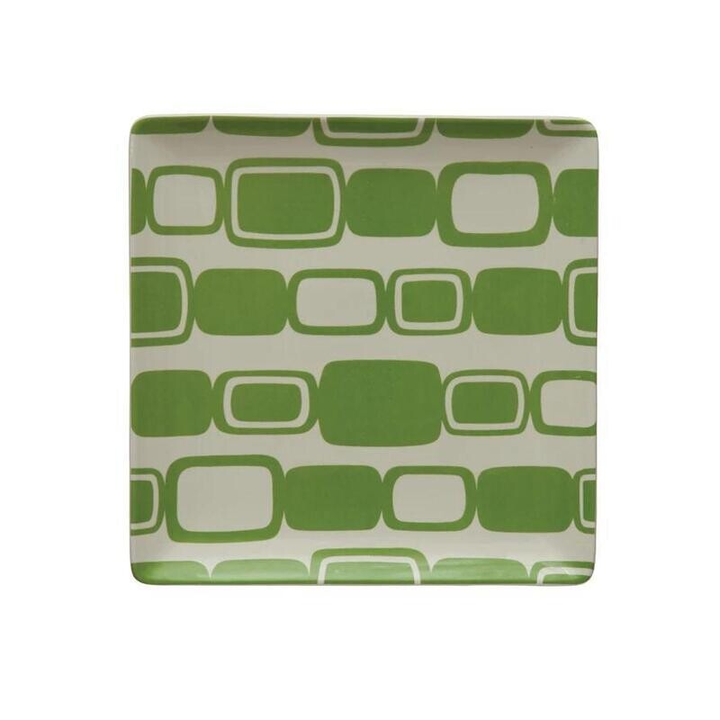 Green Plate w/ Rectangle Pattern