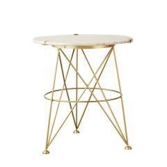 Metal Table with Marble Top