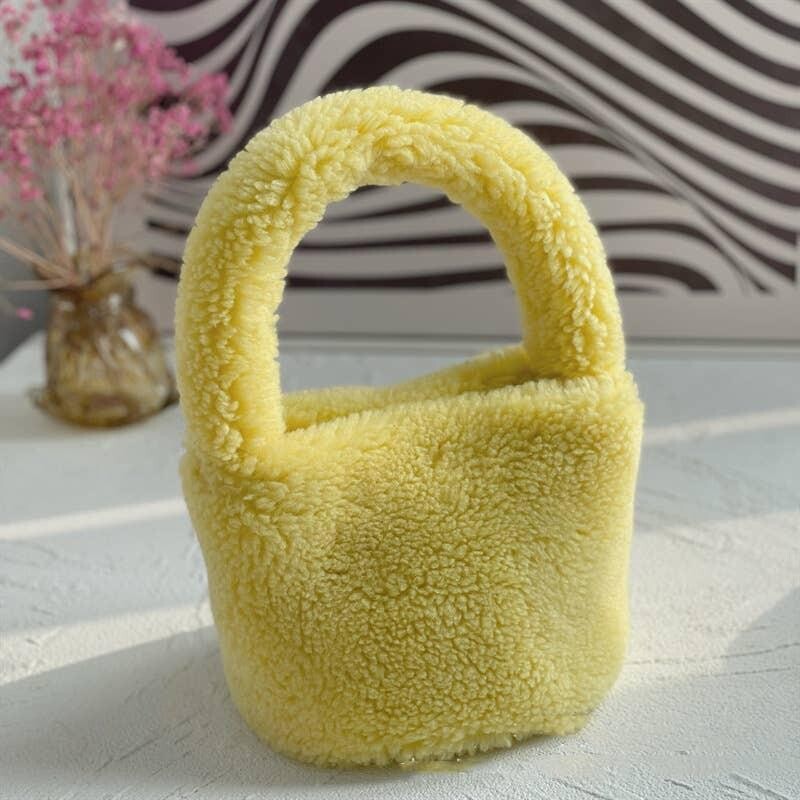 Furry Wool Bag Yellow