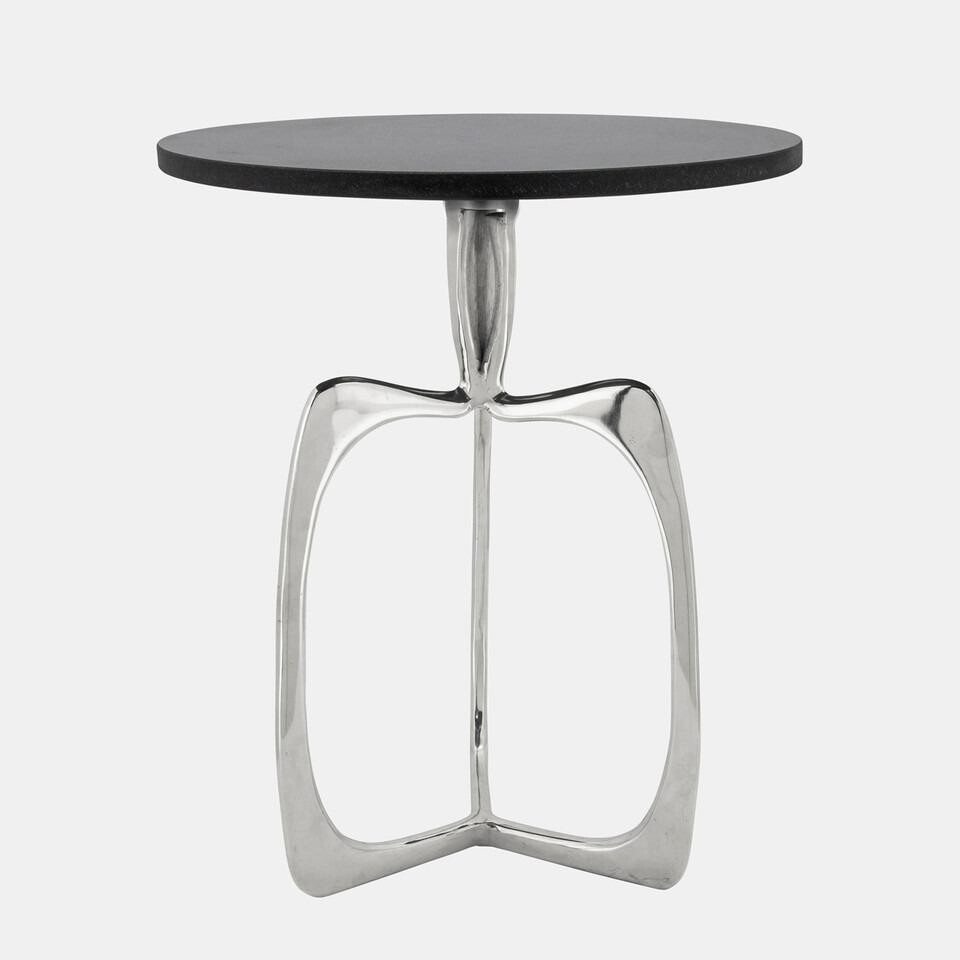 Marble & Nickel End Table