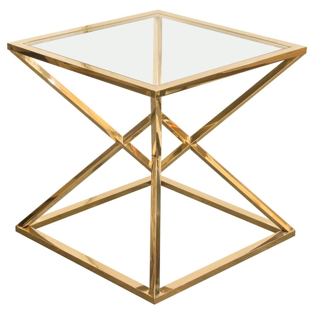 Glass & Gold Side Table