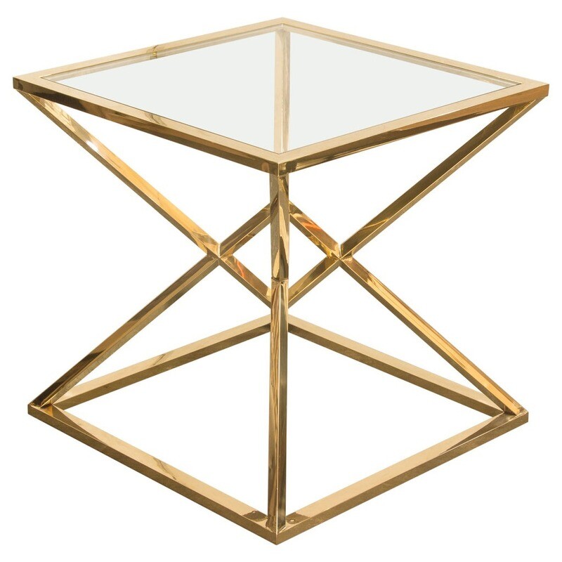 Glass & Gold Side Table