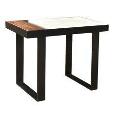 Marble & Wood Side Table