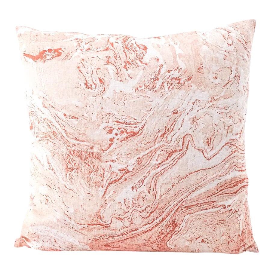 Pink Marbled Linen Pillow