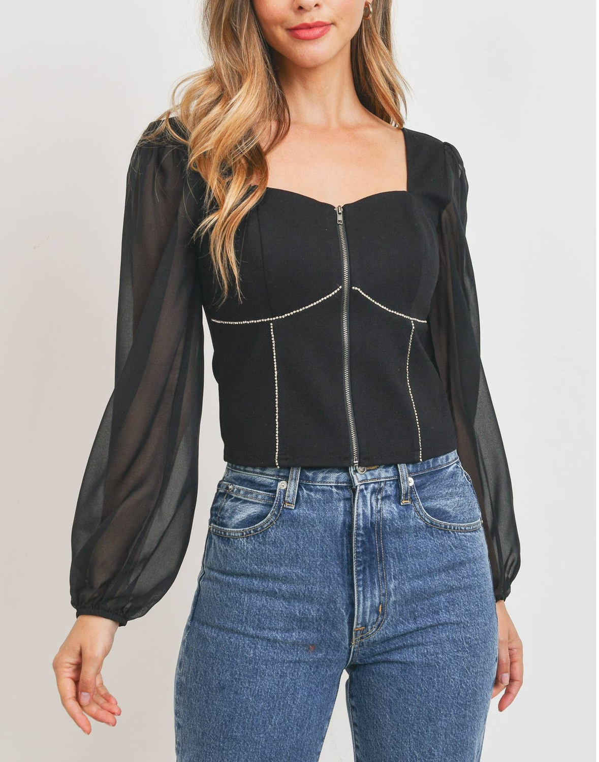 Corset Rhinestone Blouse