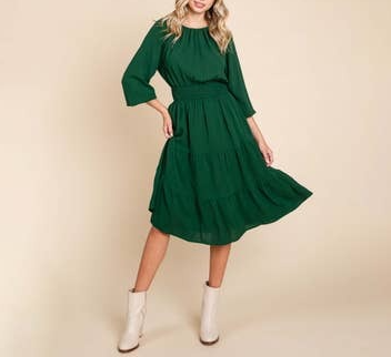 Pleated Midi Dress