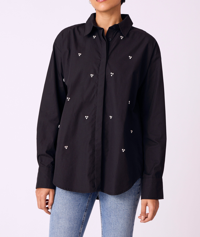 Rhinestone Long Sleeve Shirt