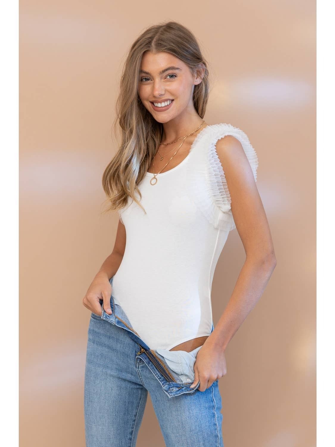 Tulle Ruffle Bodysuit