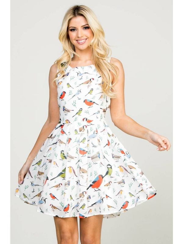 Bird Pleated Dress