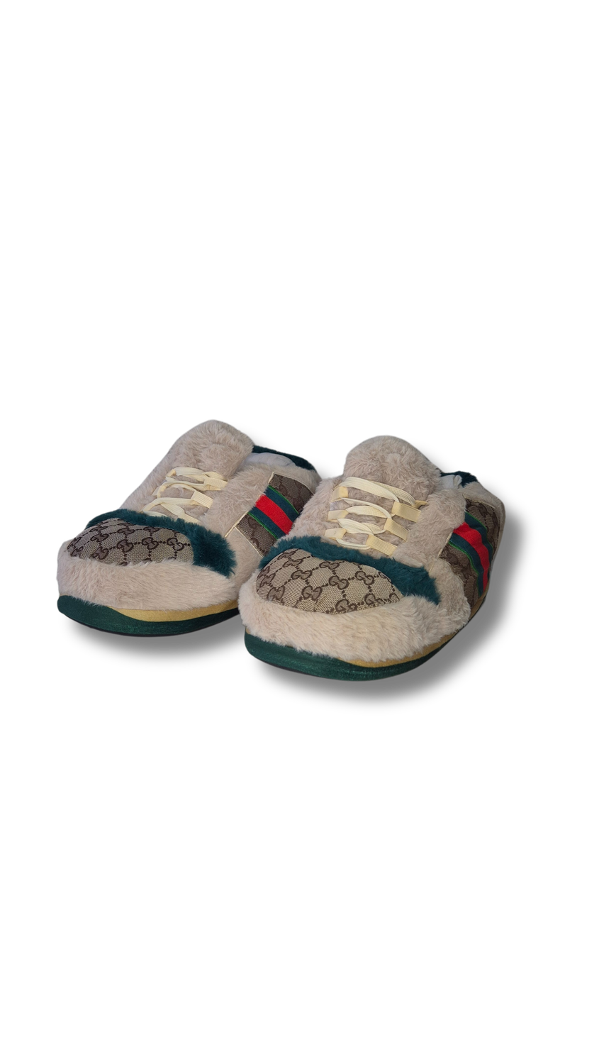 AJ4 Cream“Web” Sneaker Slippers - Adult Size