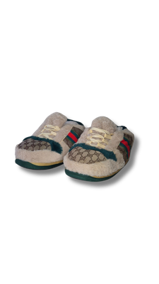AJ4 Cream“Web” Sneaker Slippers - Adult Size