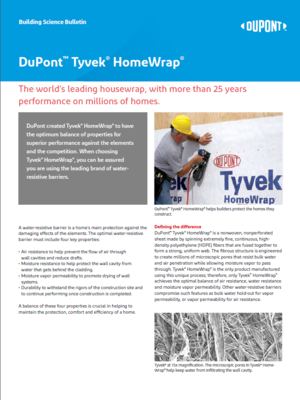 43-D100745 DuPont Tyvek Building Science Bulletin: HomeWrap (K16325)