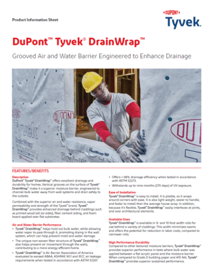 43-D100061 Tyvek DrainWrap Information Sheet