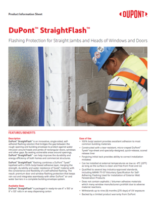 43-D100135 DuPont Tyvek StraightFlash Sell Sheet (K25128)