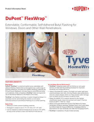43-D100054 DuPont FlexWrap Information Sheet Tyvek