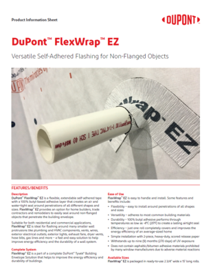 43-D100133 Tyvek FlexWrap EZ Flashing Tape Sell Sheet (K29685)