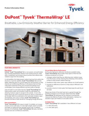 43-D100063 Tyvek ThermaWrap LE Info Sheet