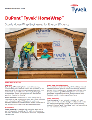 43-D100062 Tyvek HomeWrap Info Sheet