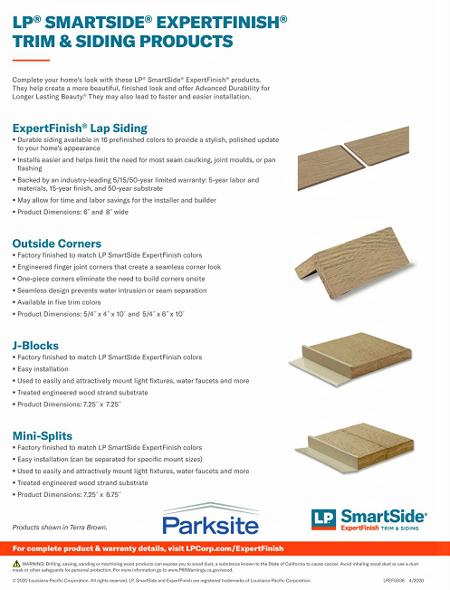 Store - Parksite » LP SmartSide Trim & Siding Sales Sheet