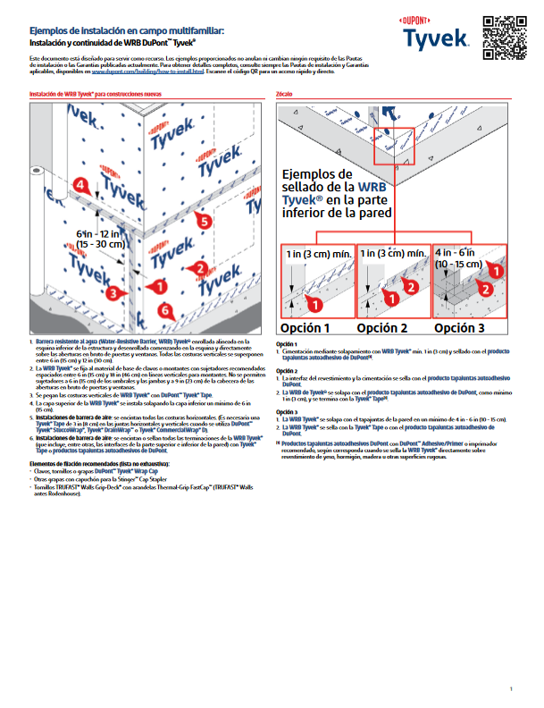 43-D101054 DuPont Tyvek Building Envelope Systems - Multi-Family Installation Examples (Spanish Version)