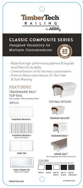 TimberTech Trademark Rail Display ID Plaques (Max Qty 10)
