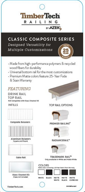 TimberTech Drink Rail Display ID Plaque