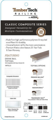 TimberTech Drink Rail Display ID Plaque