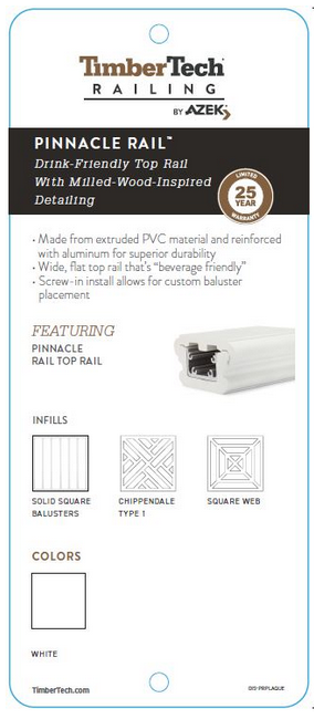 TimberTech Pinnacle Rail Display ID Plaque