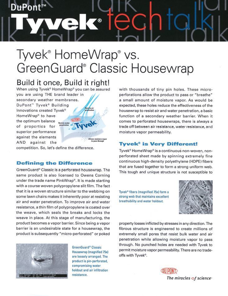 K01451 DuPont Tyvek GreenGuard Tech Talk (P)