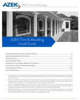 AZEK Exteriors Trim and Moulding Install Guides