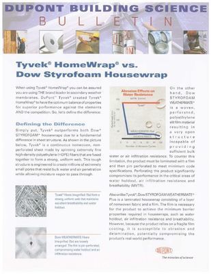 K05040 DuPont Tyvek Tech Talk: Tyvek HomeWrap vs. Dow Styrofoam (P)