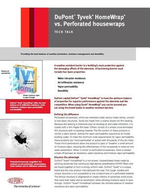 K14181 DuPont Tyvek Tech Talk: HomeWrap vs. Perforated Wraps