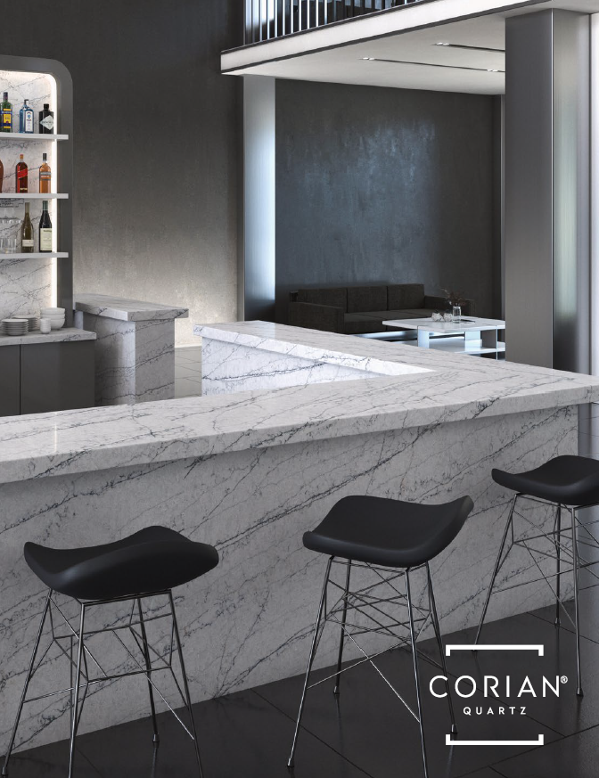 Corian Quartz Smoked Quartzite Artwork for Metal Sign Holders