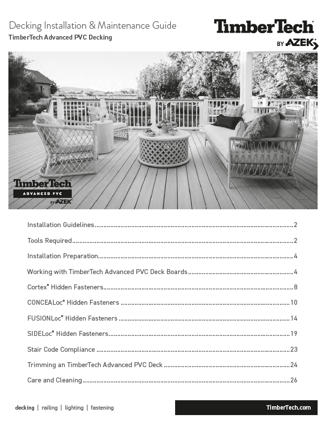 Timbertech PVC Decking Installation & Maintenance Guide (P)