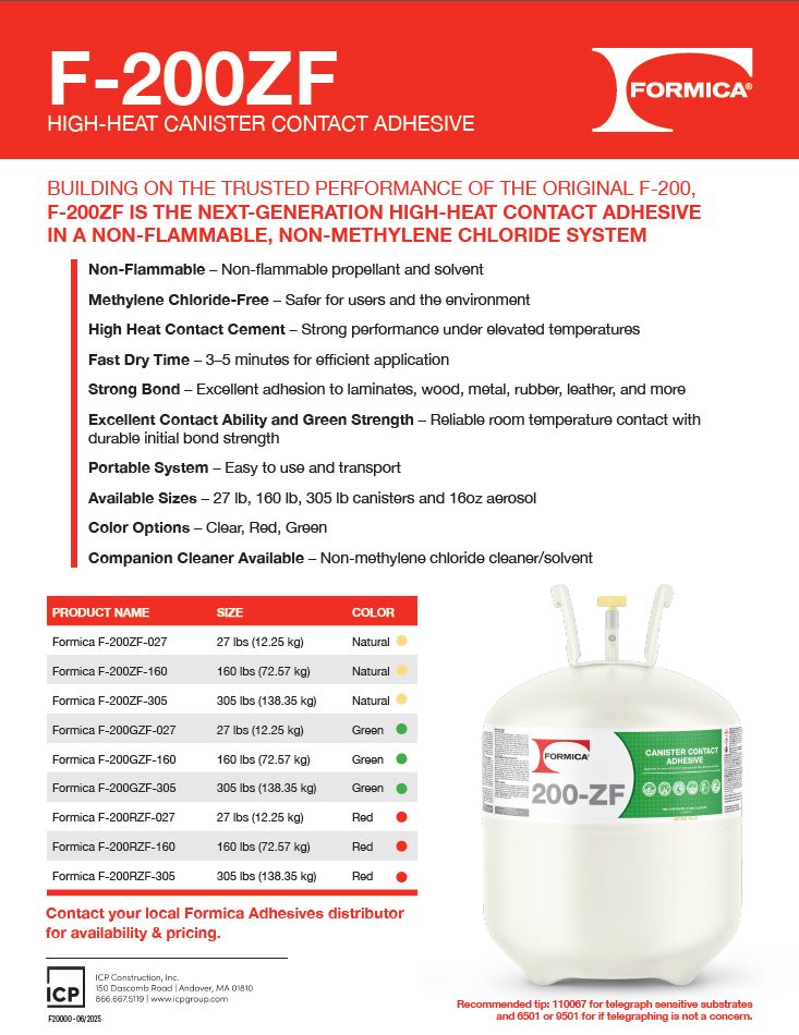 F-200ZF High-Heat Canister Contact Adhesive Sell Sheet (J)