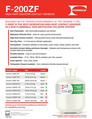 F-200ZF High-Heat Canister Contact Adhesive Sell Sheet (J)