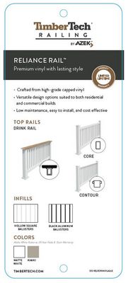 TimberTech Reliance Rail Display ID Plaque (Drink Rail)