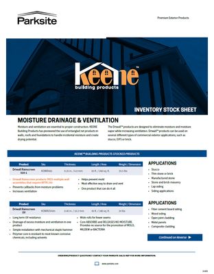 Keene Stock Sheet (P)