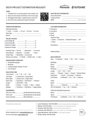 Outdure Estimating Pad