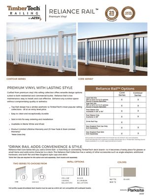 TimberTech Reliance Rail Sell Sheet (P)