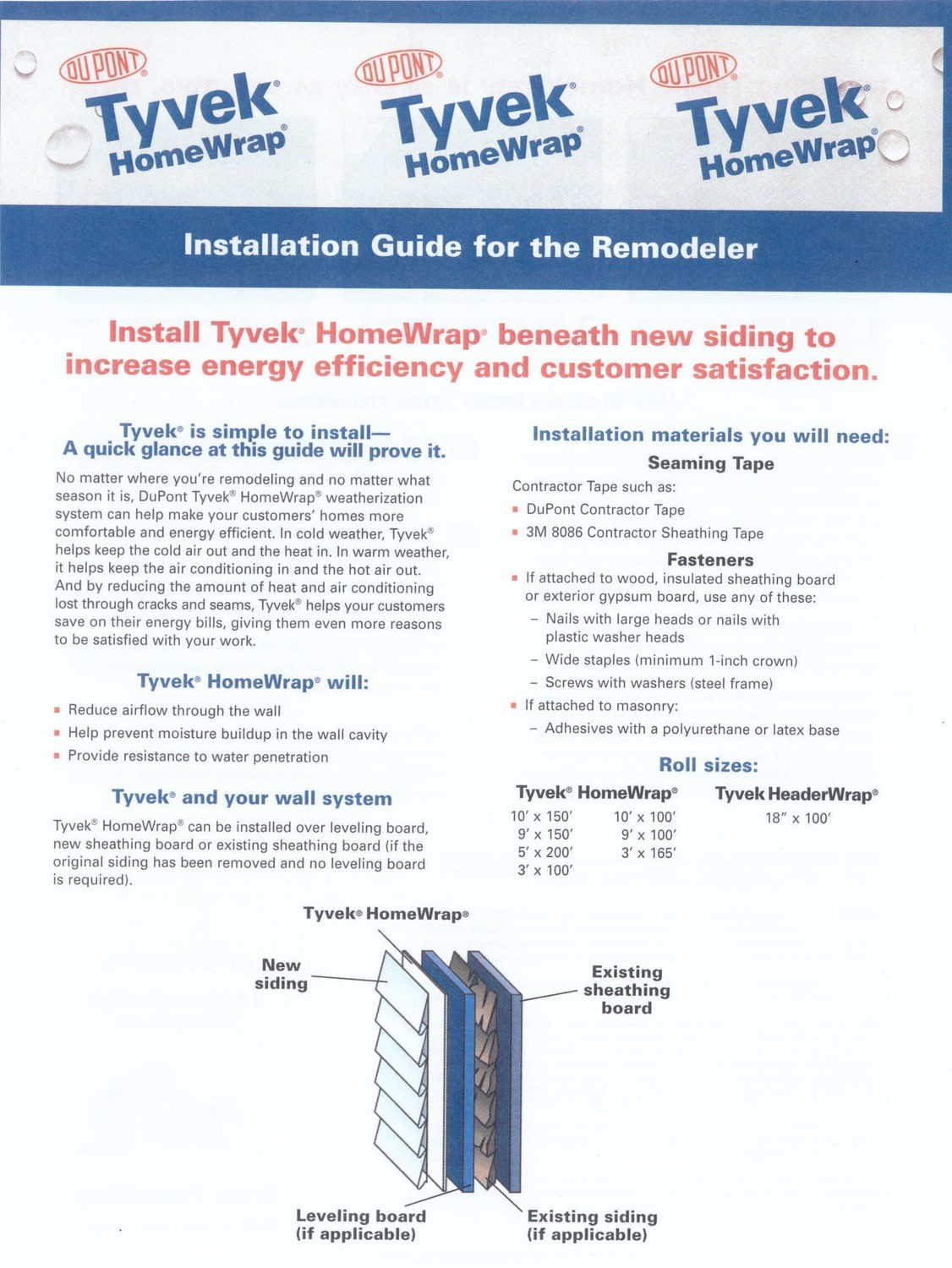 H69044 DuPont Tyvek Installation Guide for the Remodeler