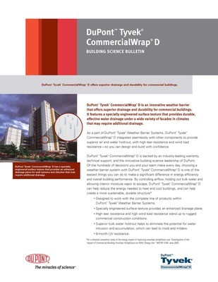 K16778 DuPont Tyvek Building Science Bulletin: CommercialWrap D
