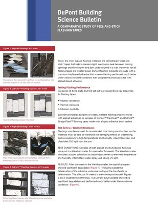 K09086 DuPont Tyvek Building Science Bulletin: Comparative Study of Peel and Stick Flashing Tapes