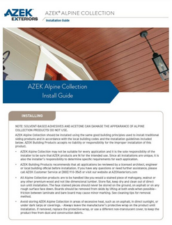 AZEK Exteriors The Alpine Collection Install Guide