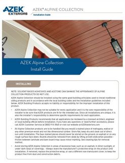 AZEK Exteriors The Alpine Collection Install Guide