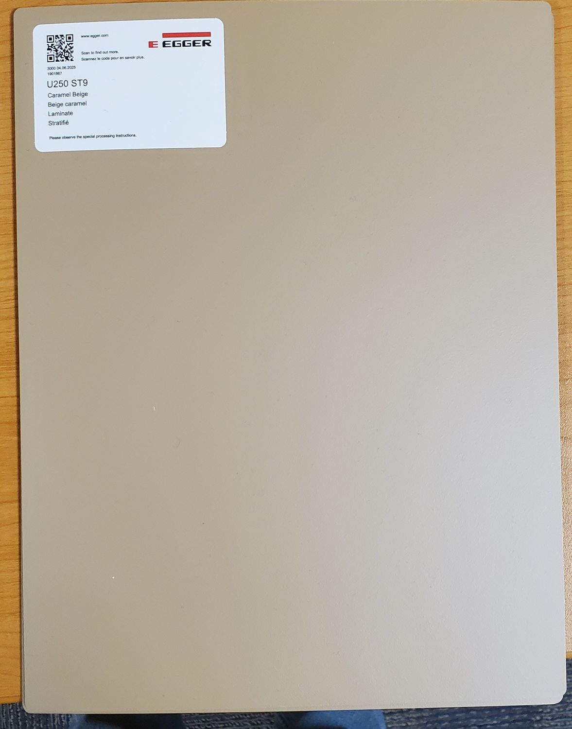 Egger Sample - Caramel Beige - 8.5" X 11"