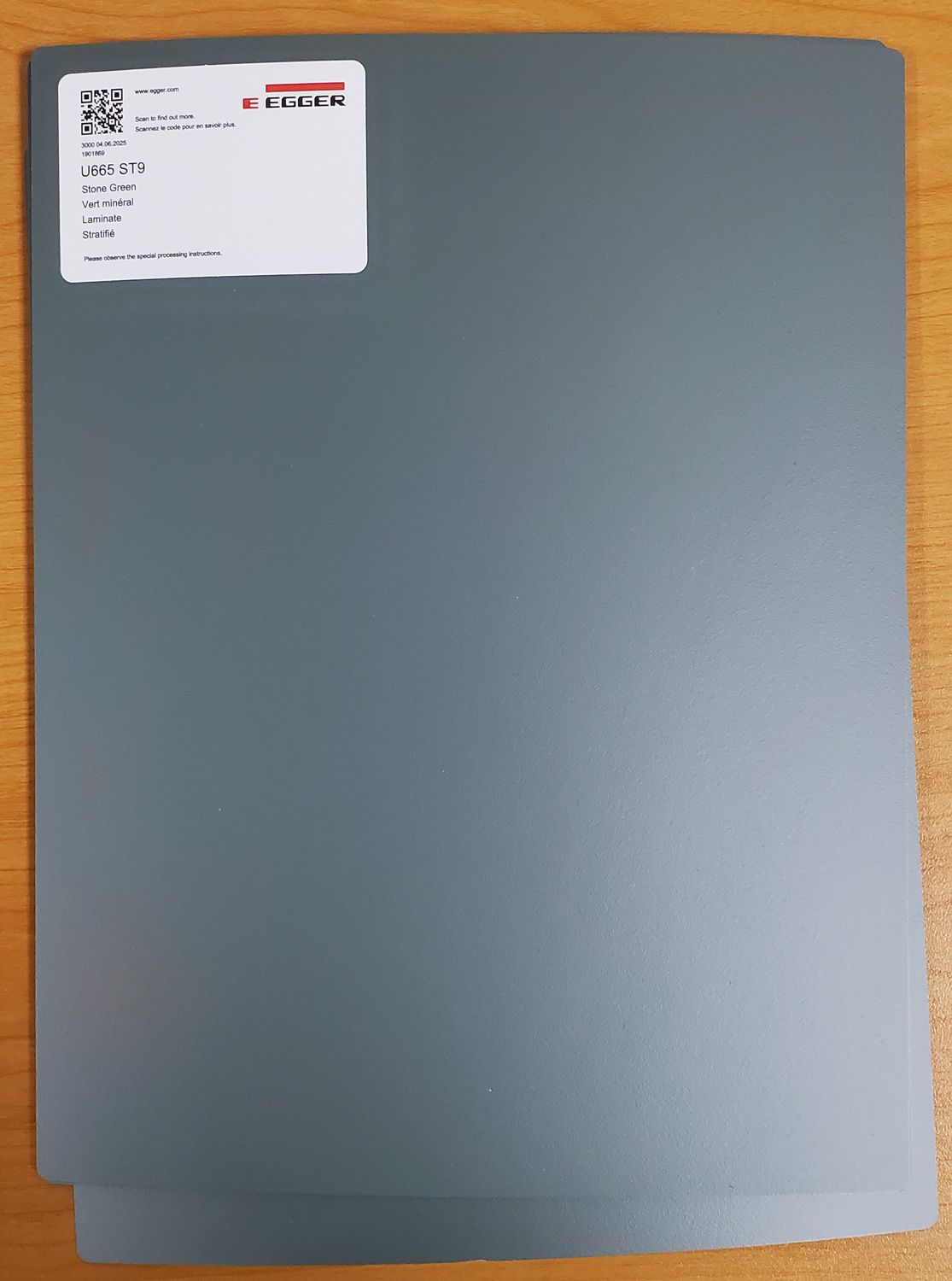 Egger Sample - Stone Green - 8.5" X 11"