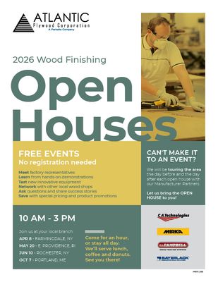 APC Wood Coating Open House & Seminar Schedule (E)